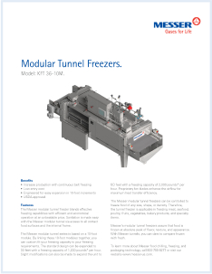 Modular tunnel freezer infosheet