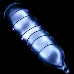 illuminated gas in tube